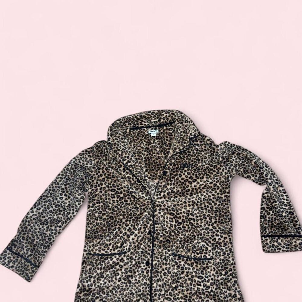 Dkny leopard print fleece jacket